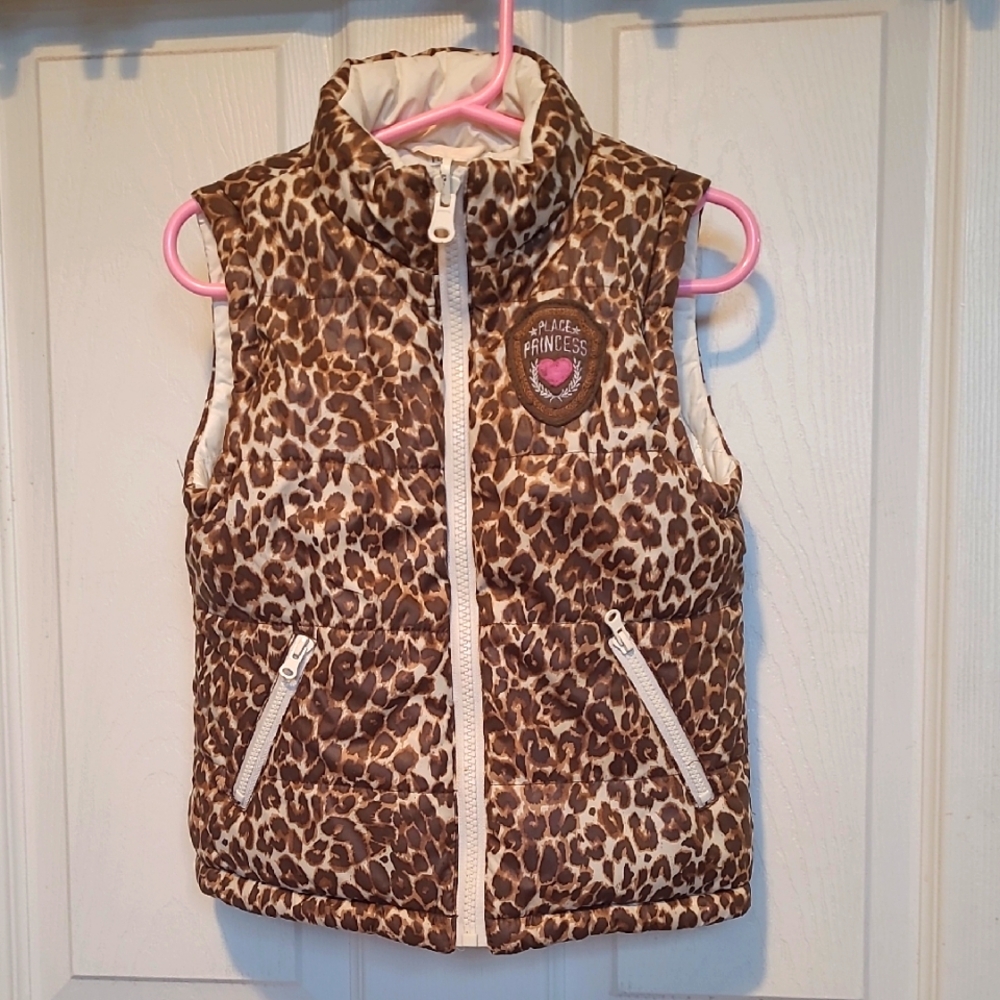 Princess Leopard Print Puffer Vest